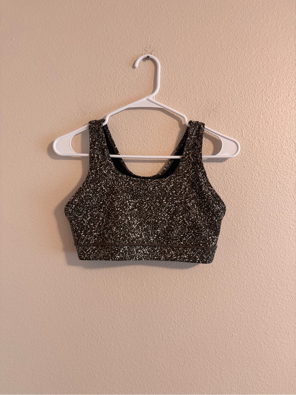 ZYIA green with White Speckle Sports Bra
